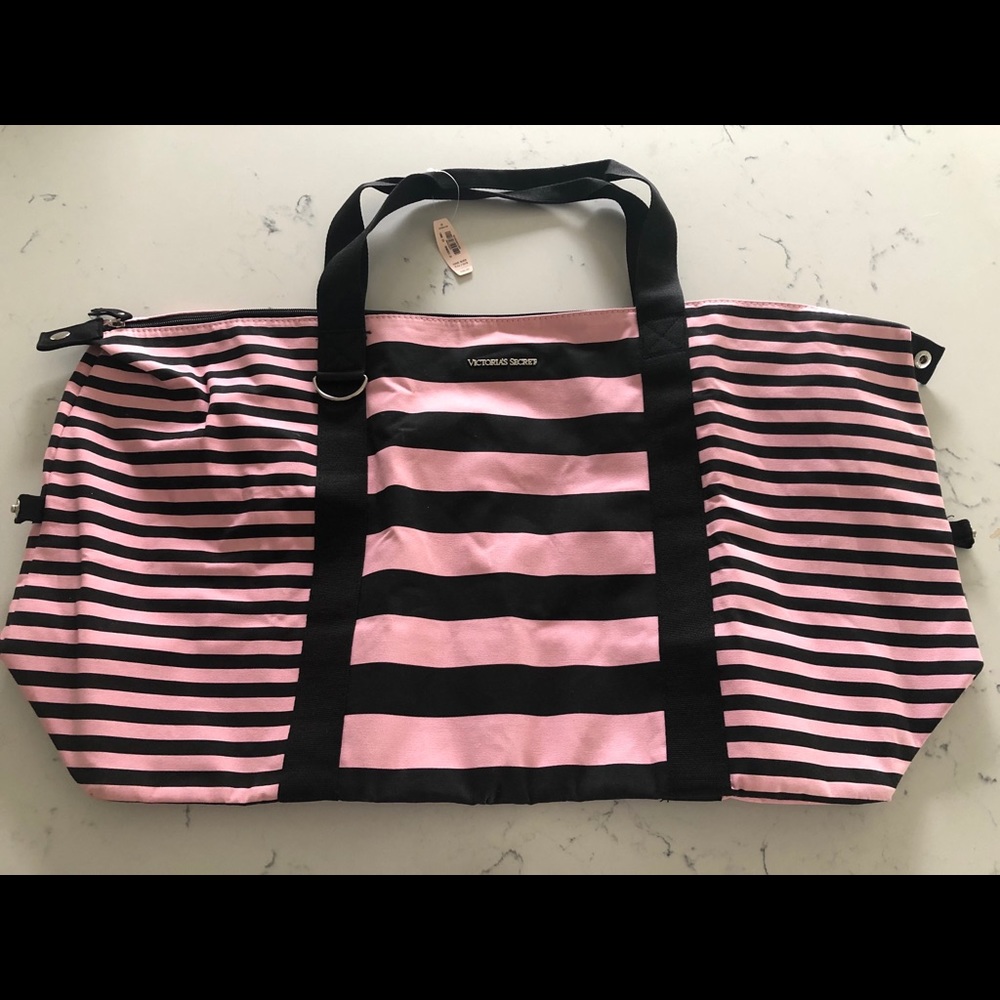Victoria Secret Weekender Duffel Bag Black & Pink